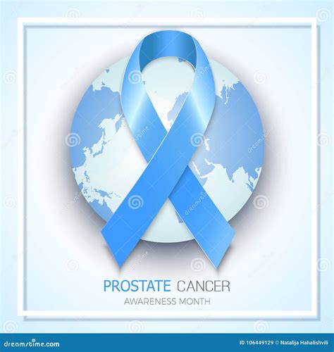 Blue Ribbon Symbol For Prostate Cancer Awareness Month Vector B Stock