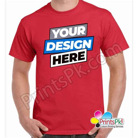 Customized Red T-Shirt Picture Print Custom T Shirts online