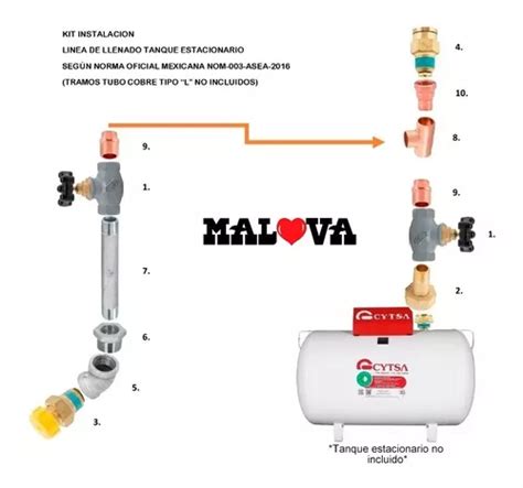 Kit Instalación Linea De Llenado Para Tanque Estacionario