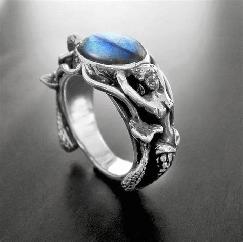 A Beautiful Magical And Unique Sterling Silver Ring Two Mermaids Are