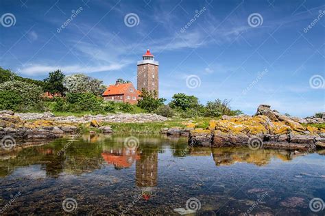 Lighthouse of Svaneke stock image. Image of landmark - 37015533