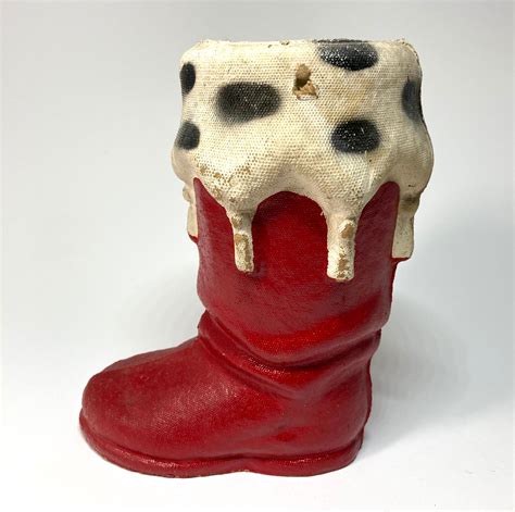 Vintage Large Paper Mache Boot Candy Container Santas Boot Etsy