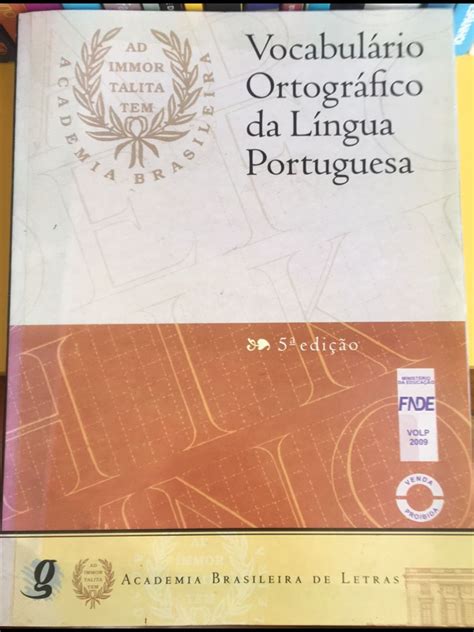 Vocabulário Ortográfico da Língua Portuguesa 2009 Livro Academia