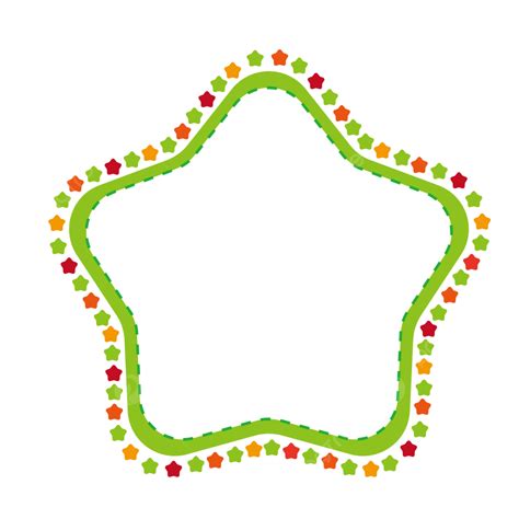 Vector Green Five Pointed Star Border, Vector Borders, Green, Pentagram ...