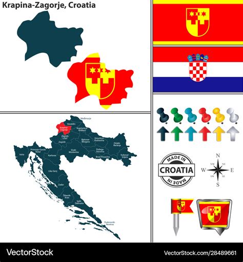 Map krapina zagorje croatia Royalty Free Vector Image