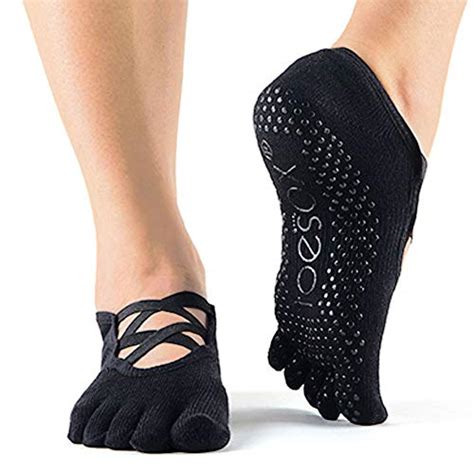 Toesox Womens Elle Full Toe Grip Socks Black Small B074htyvg4 Amazon Price Tracker