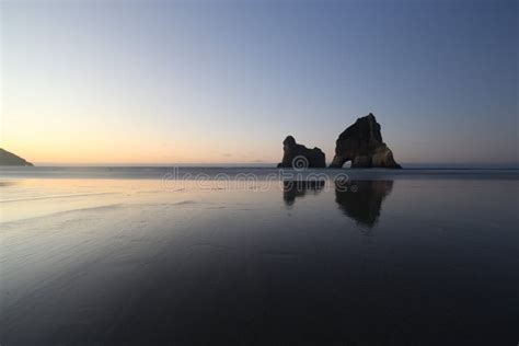 Sunset at Wharariki, New Zealand Stock Photo - Image of district, zealand: 179329142