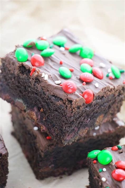 Chocolate Ganache Holiday Brownies Moore Or Less Cooking