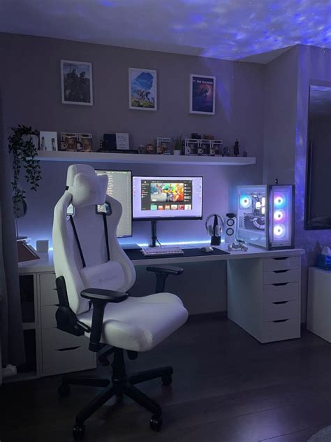 White Gaming Setup Projeto De Quarto Pequeno Id Ias De Decora O De