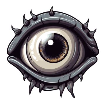 Scary Eyes Clipart Cartoon Monster Eye With Bright Orange Eyes Vector ...