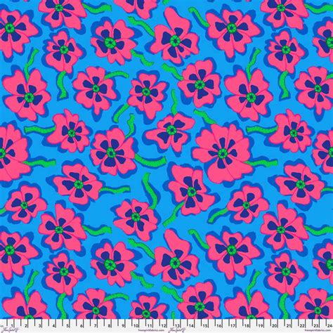 Camo Flower Blue Kaffe Fassett Collective August 2023 Artistic Artifacts