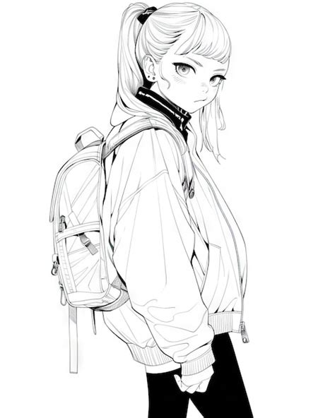 Premium Photo | Asian manga character illustration coloring book page ...