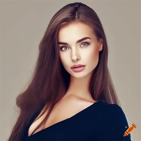 Attractive Caucasian Woman With Breathtaking Attractive Face Looking