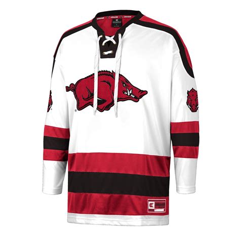 Arkansas Razorbacks Czerik Hockey Jersey - White | Campus Bookstore ...