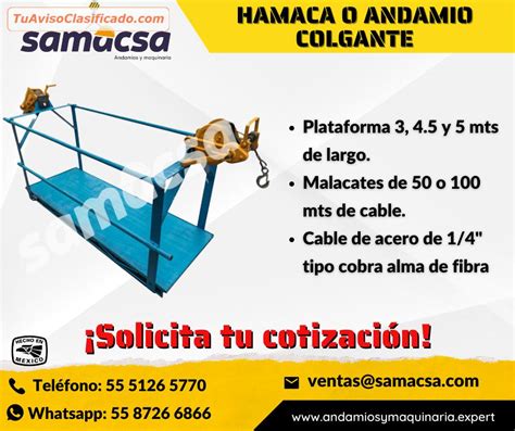 Hamaca Para Trabajo En Alturas Con Elevaci N Por Malacates Manua