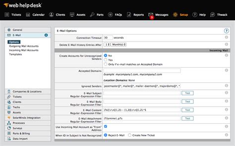 Email Ticketing System Web Help Desk SolarWinds