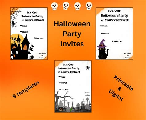 Halloween Party Invite Templates Digital Download Printable - Etsy