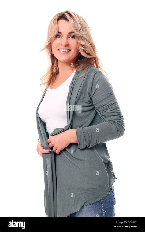 Portrait Of Attractive Middleage Woman Smiling Stock Photo Alamy