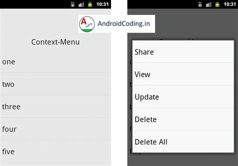 Step By Step Tutorial Creating Context Menus In Android