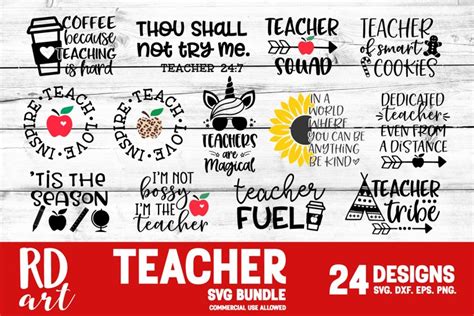 Teacher Bundle Svg Dxf Png Eps