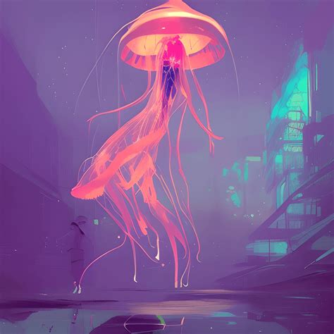 Beautiful Jellyfish Woman Hybrid Graphic Creative Fabrica