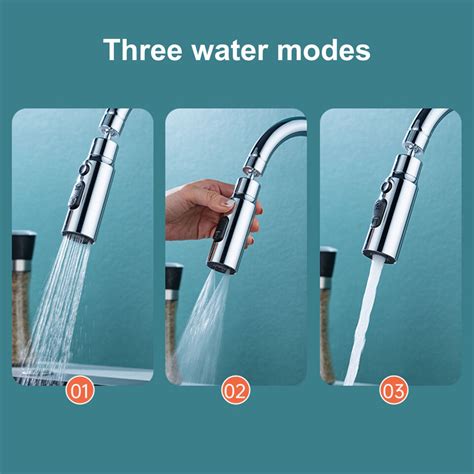 Degree Swivel Tap Extender Adjustable Water Flow Faucet Booster