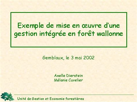 Exemple De Mise En Uvre Dune Gestion Intgre