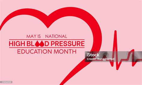 National High Blood Pressure Education Month Health Awareness Vector