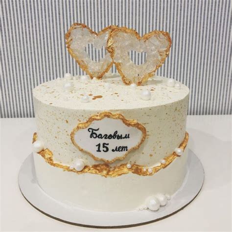 Торты на Годовщину 15 лет (Хрустальную свадьбу) 31 фото с ценами ...
