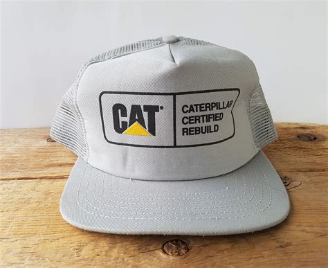 Vintage Cat Caterpillar Certified Rebuild Trucker Hat Made In Usa Gray