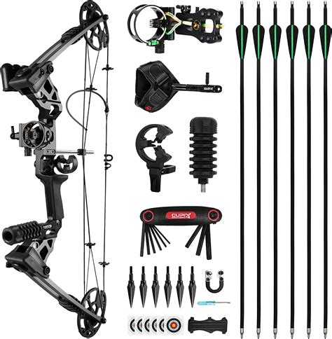 The7boX Compound Bow and Arrow Set 20-70 LBS Adjustable 320 Fps Speed ...