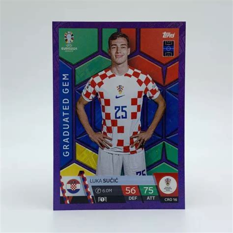 Topps Euro Match Attax Luka Sucic Purple Parallel Cro Eur