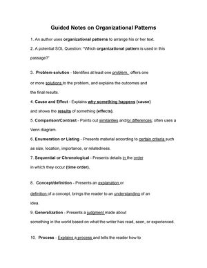 Free organizational patterns worksheet, Download Free organizational ...