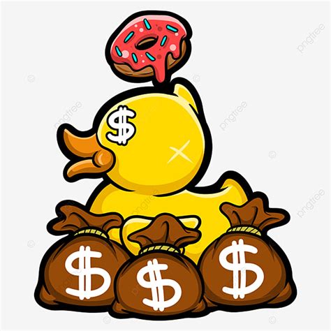 Pink Money Bag Clipart Png Images Ducks And Money Bags Cartoon