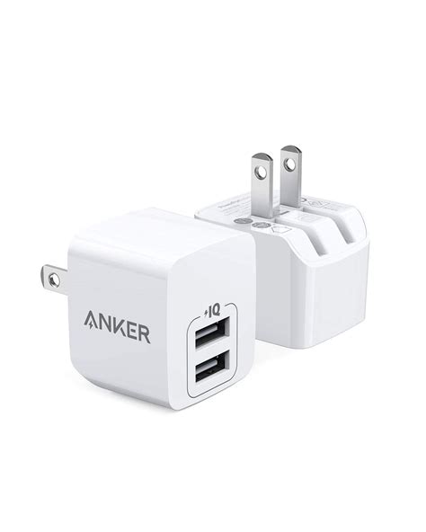 USB Charger, Anker 2-Pack Dual Port 12W Wall Charger Adapter, USB ...