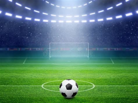 Soccer stadium stock photo. Image of flag, green, play - 37912960