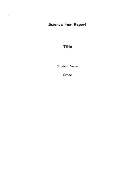 Science Fair Report Template Fill Out Sign Online And Download Pdf Templateroller