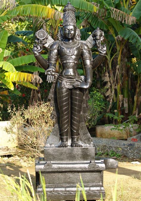 Large Standing Vishnu Statue 62" (#39g10): Hindu Gods & Buddha Statues