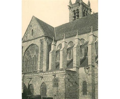 Carte Postale Ancienne 77 MORET SUR LOING Eglise Et Cabriolets