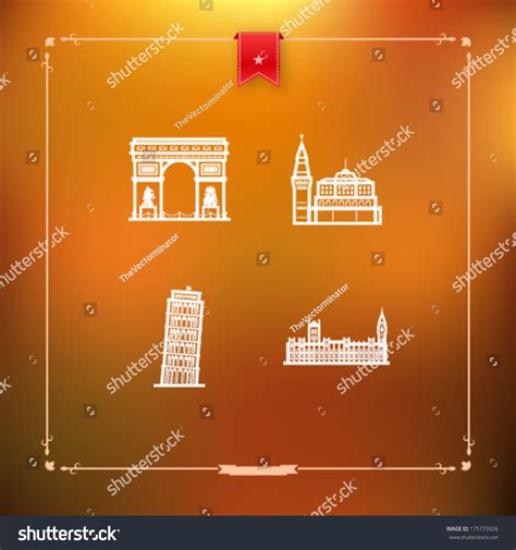 Most Famous Architecture Landmarks Around World Stock Vector (Royalty ...