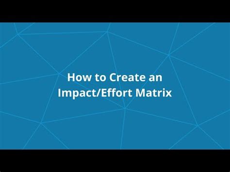 Features Prioritization How To Create An Impact Effort Matrix YouTube