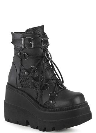 Demonia Shaker 60 Platform Wedge Boot Attitude Clothing