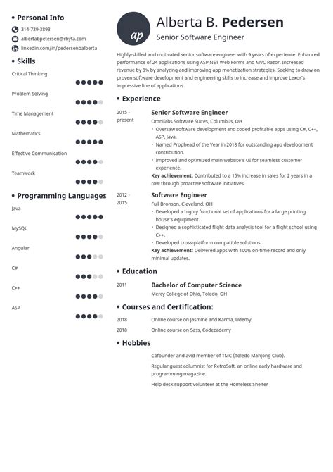 Senior Software Engineer Resume Examples Guide Tips