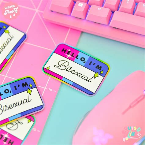 Hello Im Bisexual Name Tag Gloss White Vinyl Sticker Etsy