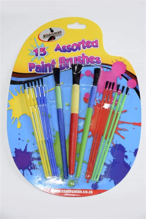 15 Piece Assorted Paint Brushes — Statesman Stationery