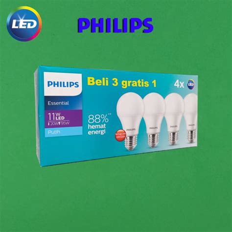 Jual Philips Lampu Essential Multipack LEDBulb 11W Kota Bogor Toko