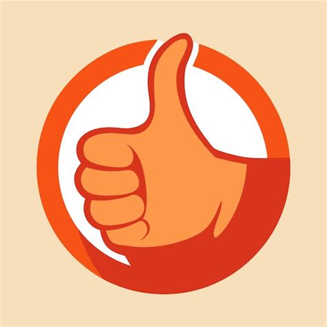 Thumbs Up Logo Design Vector Art And Illustration Premium Ai