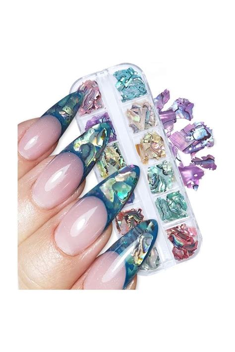 Abalone Shell Flakes For Nail Art Changar Colorful Seashell Nail Art