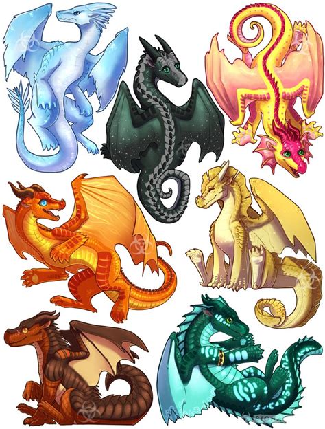 Chibi Collection Of Wings Of Fire Jade Winglet Dragons