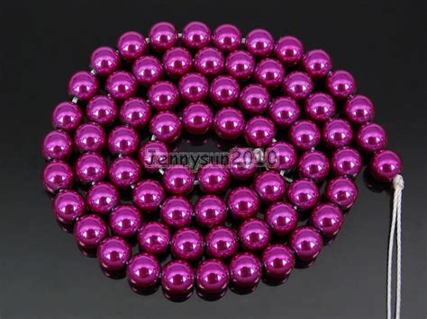 6mm Metallic Magenta Fuchsia Natural Hematite Gems Stone Round Ball